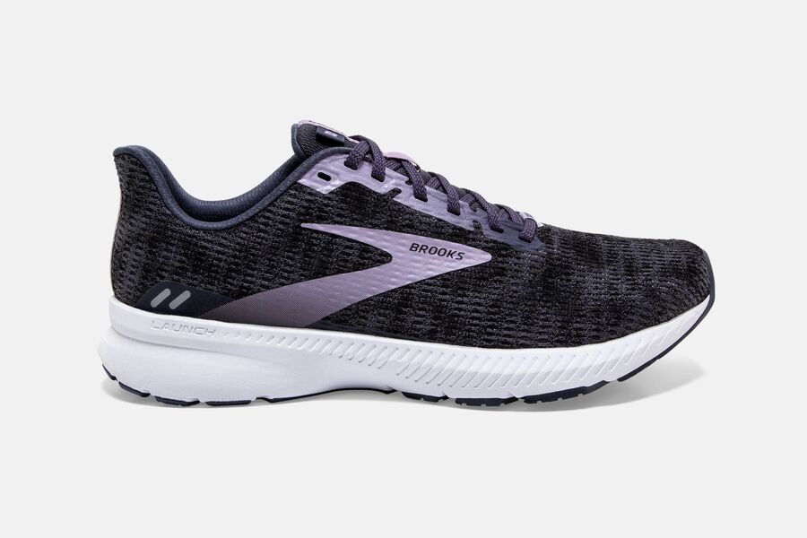 Brooks Running Shoes Womens Black/Purple - Launch 8 Road - 7453-ICQNP